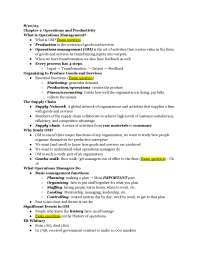 Operations and Supply Chain Management