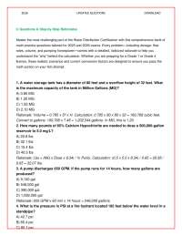 2026 Water Distribution Operator Math Exam: 250+ Solved Questions