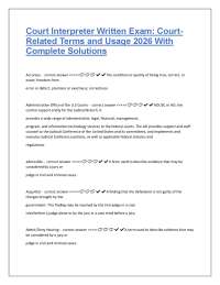Court Interpreter Written Exam 2026: Court-Related Terms and Usage with Complete Solutions