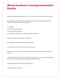 Illinois Auctioneer Licensing Examination Practice