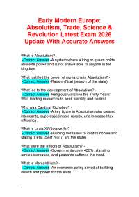 Early Modern Europe: Absolutism, Trade, Science & Revolution Latest Exam 2026 Update