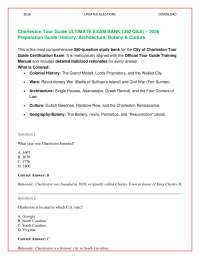 Charleston Tour Guide ULTIMATE EXAM BANK (350 Q&A) – 2026 Preparation Guide: History, Arch