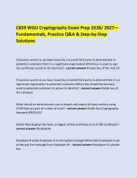 C839 WGU Cryptography Exam Prep 2026/ 2027— Fundamentals, Practice Q&A & Step-by-Step Solu