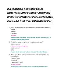 ISA CERTIFIED ARBORIST EXAM QUESTIONS AND CORRECT ANSWERS (VERIFIED ANSWERS)