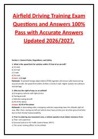 Airfield Driving Training Solved Exam Questions and Answers (Complete Practice Papers