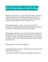 NY REAL ESTATE EXAMINATION TEST 2026 QUESTIONS WITH ANSWERS GRADED A+