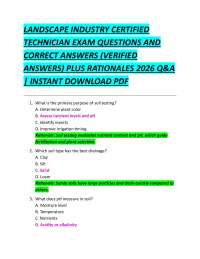 LANDSCAPE INDUSTRY CERTIFIED TECHNICIAN EXAM QUESTIONS AND CORRECT ANSWERS