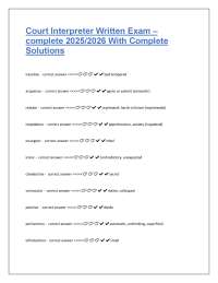 Court Interpreter Written Exam 2025/2026: Complete Questions and Solutions