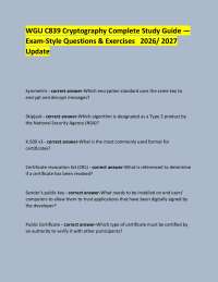 WGU C839 Cryptography Complete Study Guide — Exam-Style Questions & Exercises 2026/ 2027