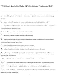 "WGU Data-Driven Decision Making (C207): Key Concepts, Techniques, and Tools"