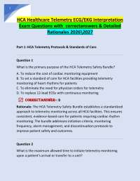 HCA Healthcare Telemetry ECG/EKG Interpretation Exam Questions with correct answers