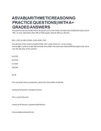 ASVAB Arithmetic Reasoning Practice Questions 2026 – A+ Graded Verified Answers