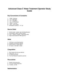 Water treatment cheat sheet