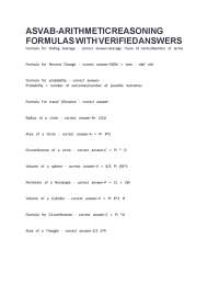 ASVAB Arithmetic Reasoning Formulas 2026 – Verified Answers for A+ Performance