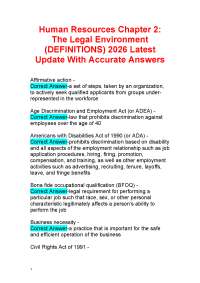 Human Resources Chapter 2: The Legal Environment (DEFINITIONS) 2026 Latest Update