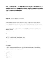 H111-131 MIDTERM 2 REVIEW 200 Questions with Correct Answers & Detailed Rationales 2026 E