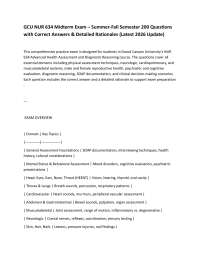 GCU NUR 634 Midterm Exam – Summer-Fall Semester 200 Questions with Correct Answers & Deta