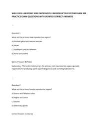 WGU D313: ANATOMY AND PHYSIOLOGY II REPRODUCTIVE SYSTEM EXAM 200 PRACTICE EXAM QUESTIONS