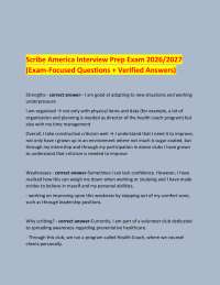 Scribe America Interview Prep Exam 2026/2027 (Exam-Focused Questions + Verified Answers)