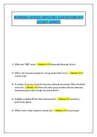 RESPONSIBLE BEVERAGE SERVICE(RBS) EXAM QUESTIONS WITH ACCURATE ANSWERS.