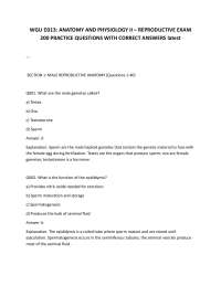 WGU D313: ANATOMY AND PHYSIOLOGY II – REPRODUCTIVE EXAM 200 PRACTICE QUESTIONS WITH CORRE