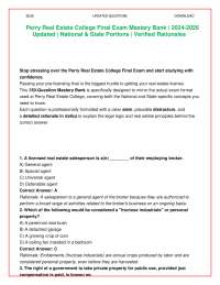 Perry Real Estate College Final Exam Mastery Bank (350) | 2024-2026 Updated | National & S