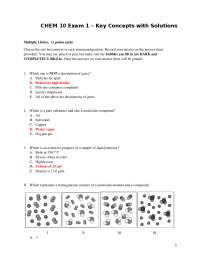 CHEM 10 Exam 1 – Key Concepts with Solutions