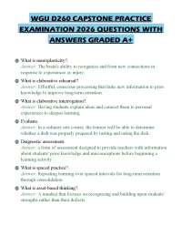 WGU D260 CAPSTONE PRACTICE EXAMINATION 2026 QUESTIONS WITH ANSWERS GRADED A+