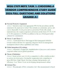 WGU C929 NEP2 TASK 1: CHOOSING A VENDOR COMPREHENSIVE STUDY GUIDE 2026 FULL QUESTIONS AND
