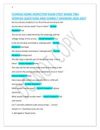 FLORIDA HOME INSPECTOR EXAM (TEST BANK) 700+ VERIFIED QUESTIONS AND CORRECT ANSWERS 2026
