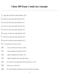 Chem 109 Exam 1 study key concepts