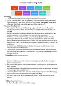 envEnvironmental Factors effecting Toxicity Environmental Factors • Environmental modifyin