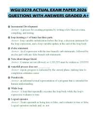 WGU D278 ACTUAL EXAM PAPER 2026 QUESTIONS WITH ANSWERS GRADED A+