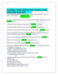 FLORIDA HOME INSPECTOR EXAM LATEST UPDATES 2026-2027