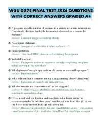 WGU D278 FINAL TEST 2026 QUESTIONS WITH CORRECT ANSWERS GRADED A+