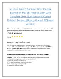 St. Louis County Sprinkler Fitter Practice Exam (587-MO-SL) Practice Exam