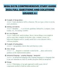 WGU D278 COMPREHENSIVE STUDY GUIDE 2026 FULL QUESTIONS AND SOLUTIONS GRADED A+