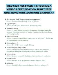 WGU C929 NEP2 TASK 1: CHOOSING A VENDOR CERTIFICATION SCRIPT 2026 QUESTIONS WITH SOLUTIONS