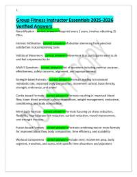 Group Fitness Instructor Essentials 2025-2026 Verified Answers