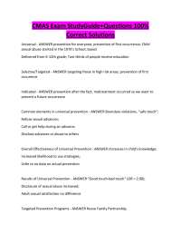 CMAS Exam StudyGuide+Questions 100% Correct Solutions