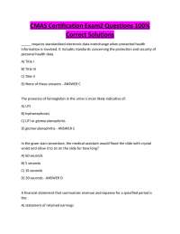 CMAS Certification Exam2 Questions 100% Correct Solutions