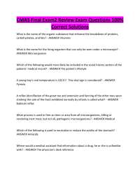 CMAS Final Exam2 Review Exam Questions 100% Correct Solutions