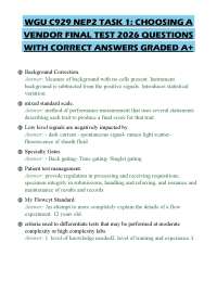 WGU C929 NEP2 TASK 1: CHOOSING A VENDOR FINAL TEST 2026 QUESTIONS WITH CORRECT ANSWERS GRA