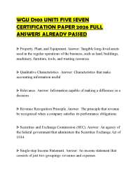 WGU D103 UNITS FIVE SEVEN CERTIFICATION PAPER 2026 FULL ANSWERS ALREADY PASSED