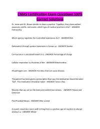 CMAS Certification Exam Questions 100% Correct Solutions