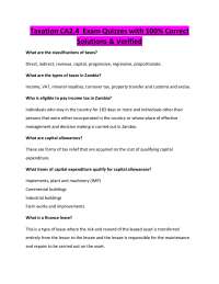 Taxation CA2.4 Exam Quizzes with 100% Correct Solutions & Verified