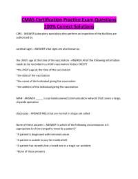 CMAS Certification Practice Exam Questions 100% Correct Solutions