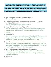 WGU C929 NEP2 TASK 1: CHOOSING A VENDOR PRACTICE EXAMINATION 2026 QUESTIONS WITH ANSWERS G