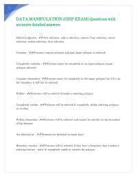 DATA MANIPULATION (GISP EXAM) Questions with accurate detailed answers