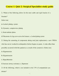 course 1,Surgical Specialties study guide